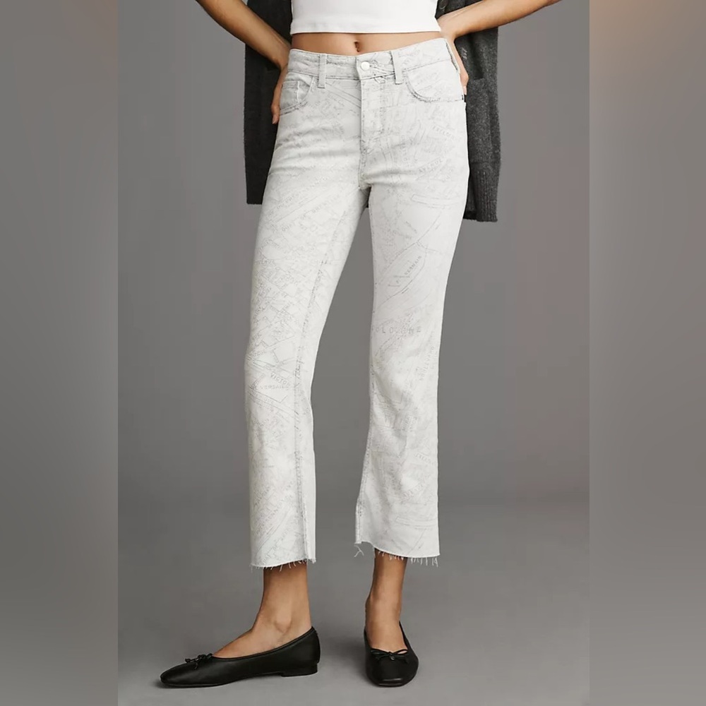 Anthropologie | The Yaya Mid-Rise Crop Flare Jeans by Pilcro Size 29 Tall - Picture 5 of 5